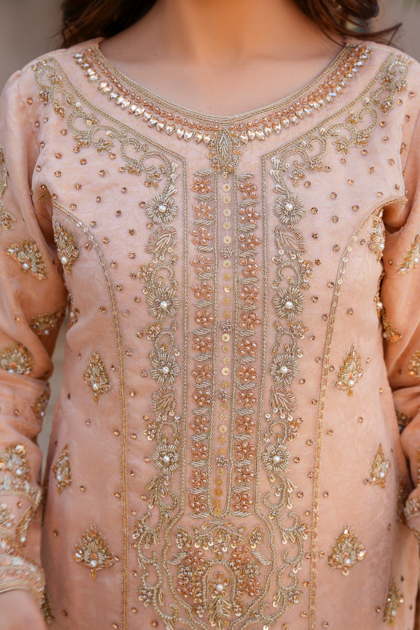 WOMEN'S PRET MEHRUNNISA | N-274 | Peach