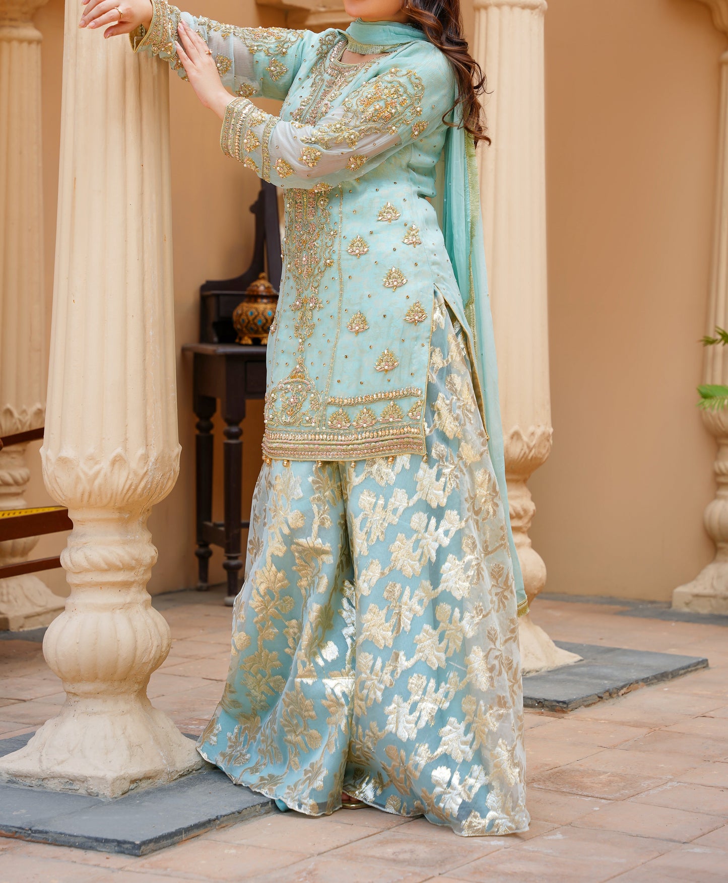 WOMEN'S PRET MEHRUNNISA | N-274 | Peach