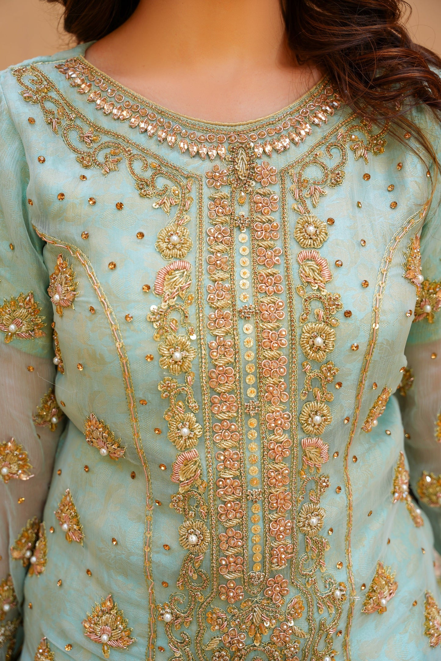WOMEN'S PRET MEHRUNNISA | N-274 | Peach