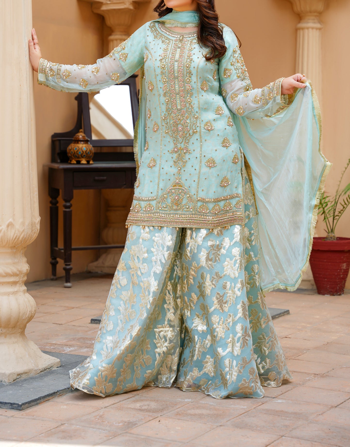 WOMEN'S PRET MEHRUNNISA | N-274 | Peach